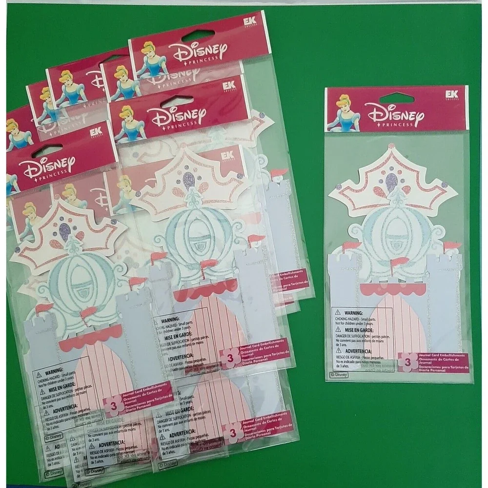 12 Disney Princess Castle Coach Crown Journal Card embellishments Birthday Party